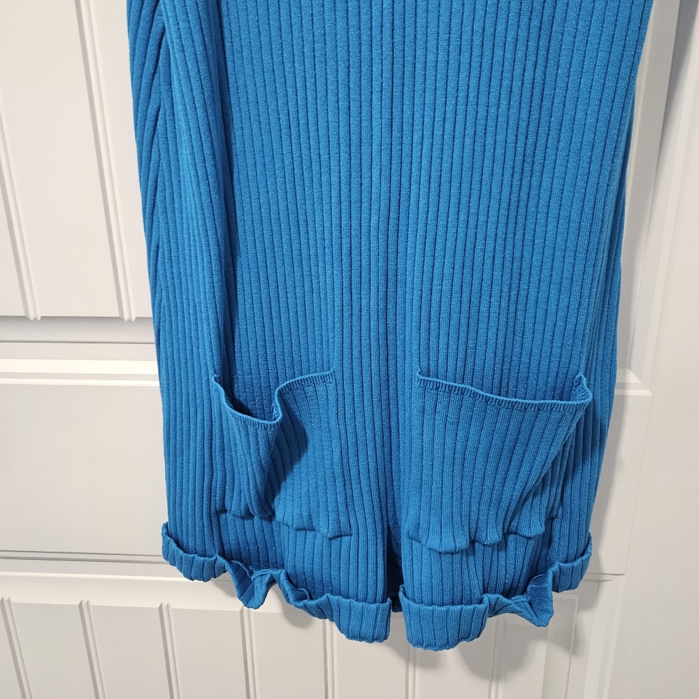 Show Me‎ Your Mumu All in One Romper Teal Rib Knit Small Zip Front Sleeveless - Picture 7 of 9